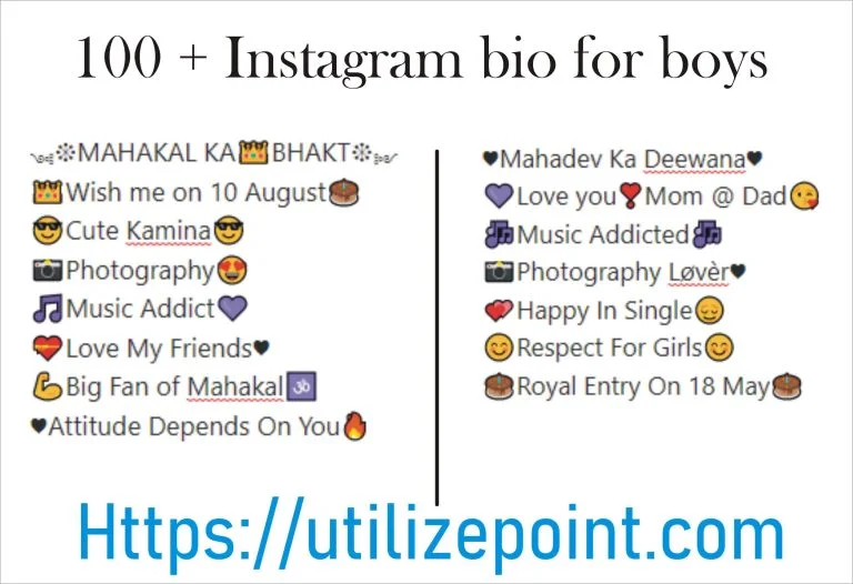 100 + Instagram bio for boys